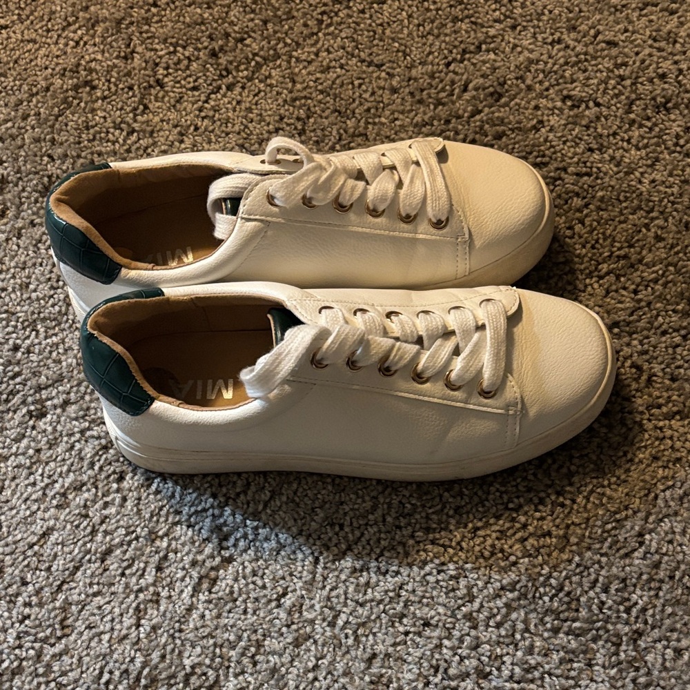 MIA White and Green Sneakers
